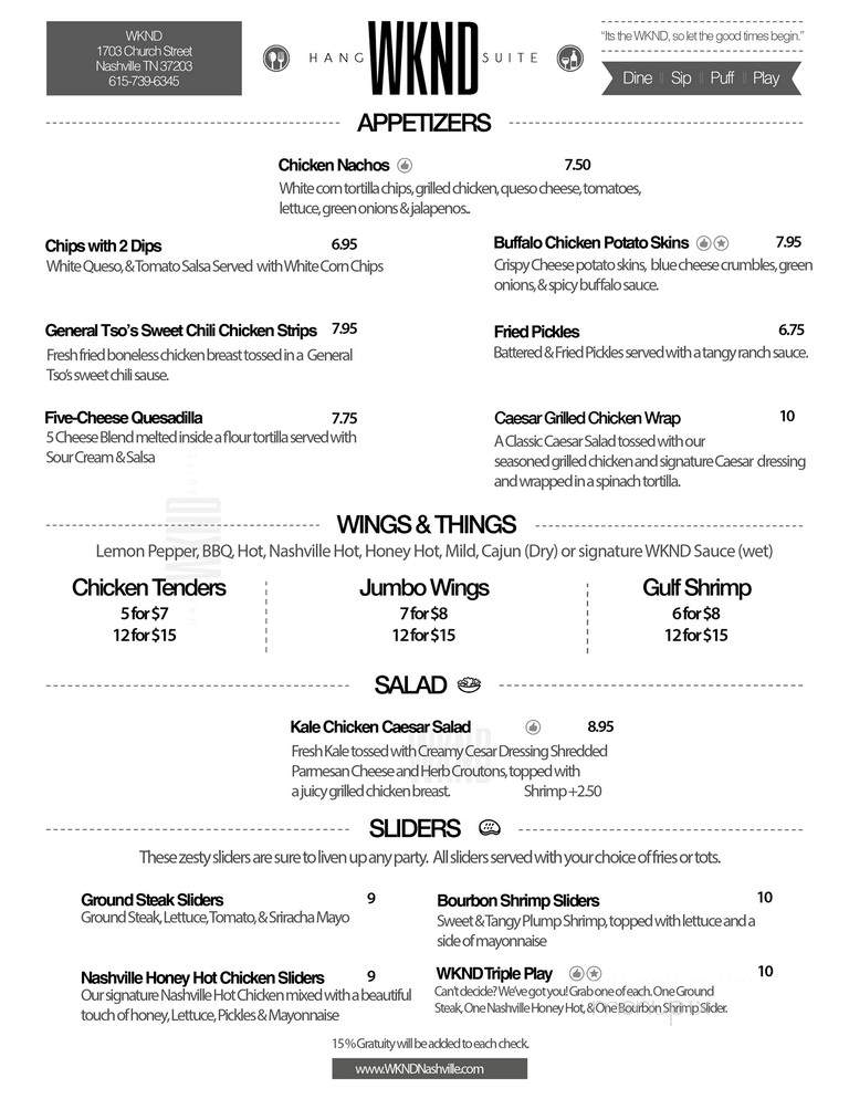 WKND Lounge - Nashville, TN menu_pic