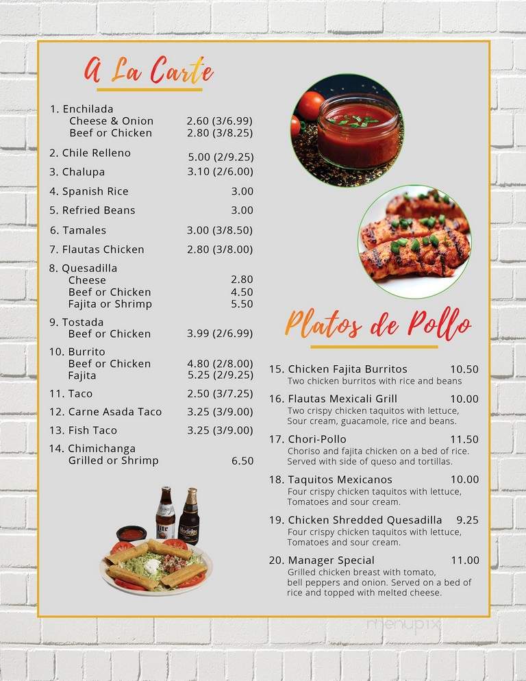 Mexicali Grill - Brentwood, TN menu_pic
