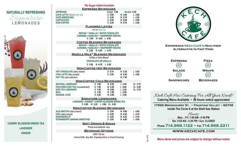 Kech Cafe - Fountain Valley, CA menu_pic