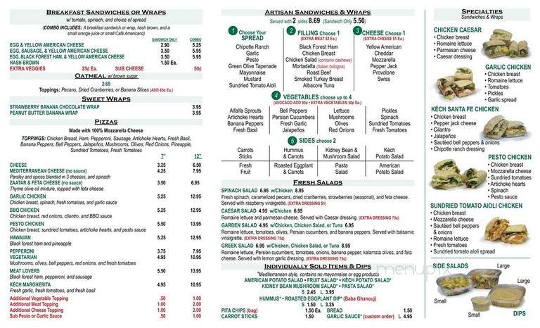 Kech Cafe - Fountain Valley, CA menu_pic