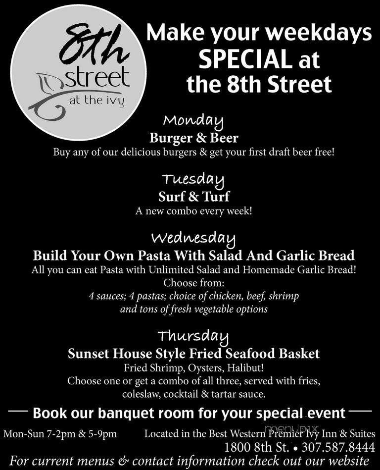 8th Street at the Ivy - Cody, WY menu_pic