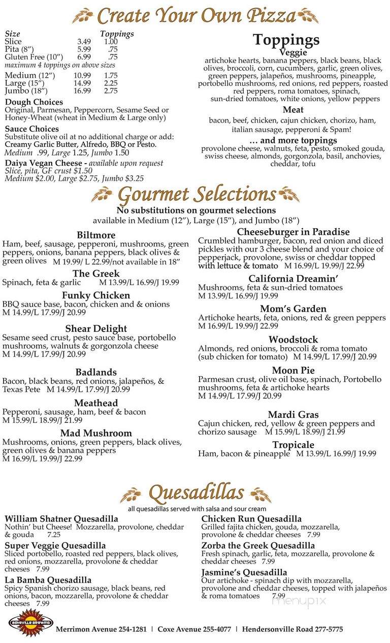 Asheville Pizza Company - Asheville, NC menu_pic