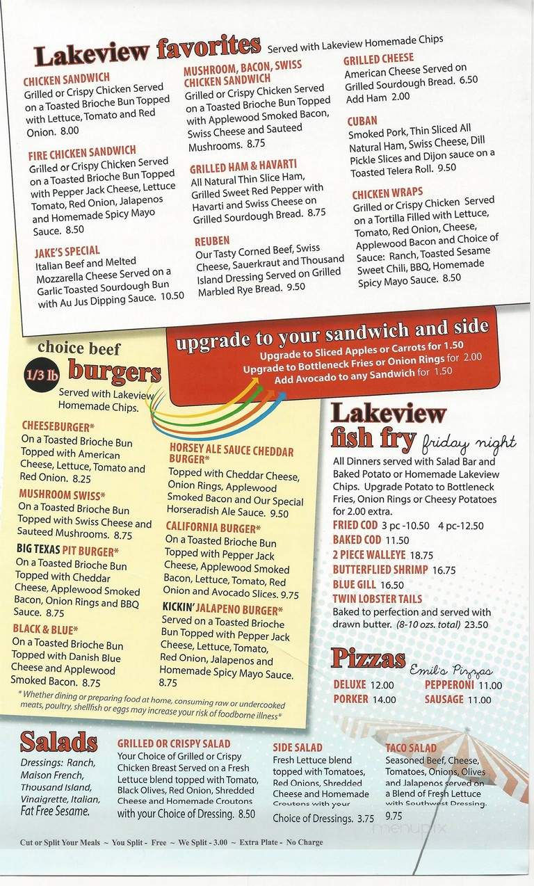 Lakeview Campground and Bar - Milton, WI menu_pic