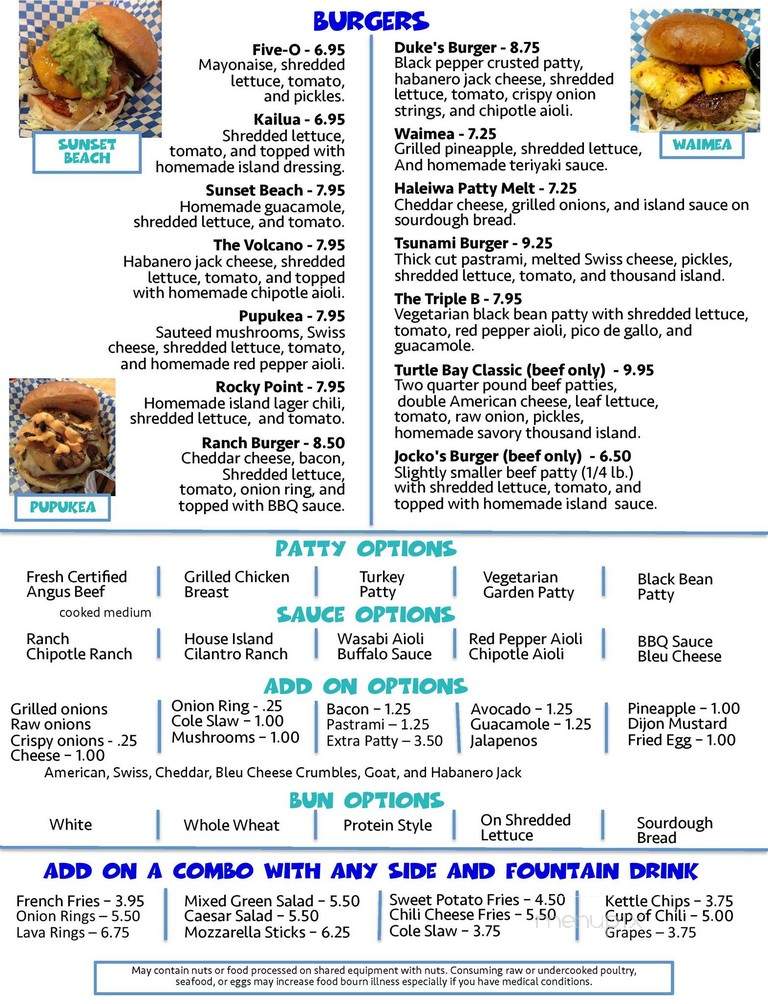 North Shore Burgers - La Canada Flintridge, CA menu_pic