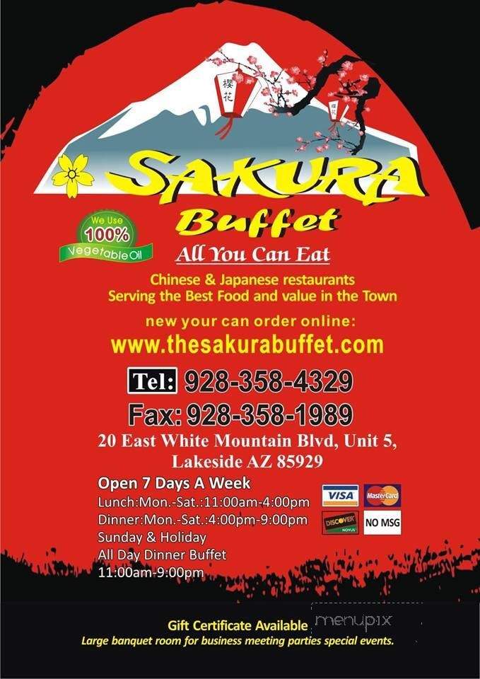 Sakura Buffet - Lakeside, AZ menu_pic