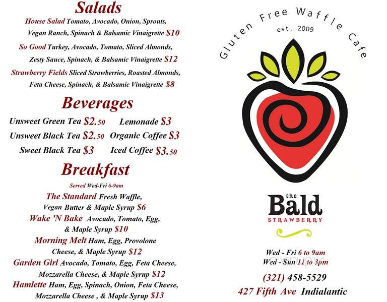 The Bald Straberry Bakery Cafe - Melbourne, FL menu_pic