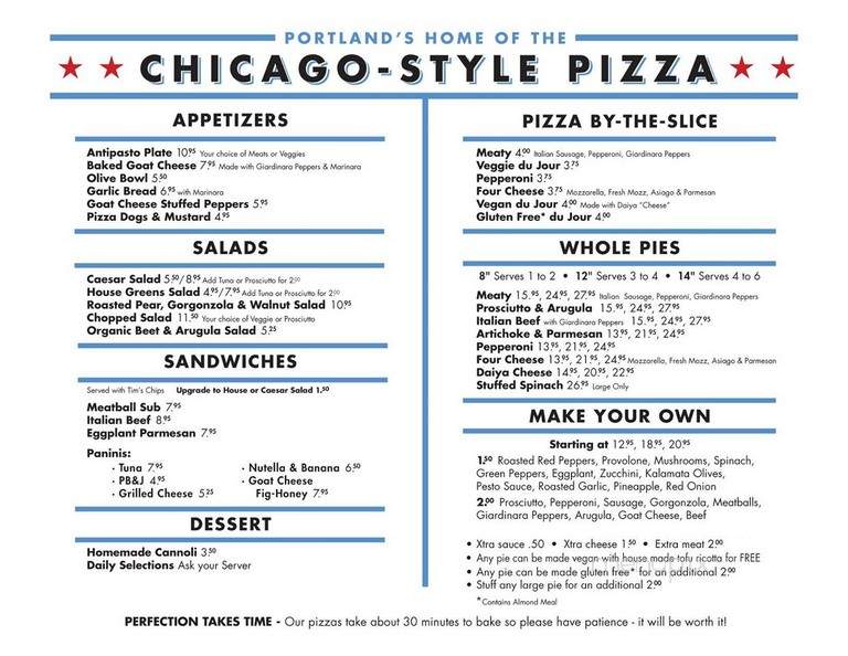 Via Chicago - Portland, OR menu_pic