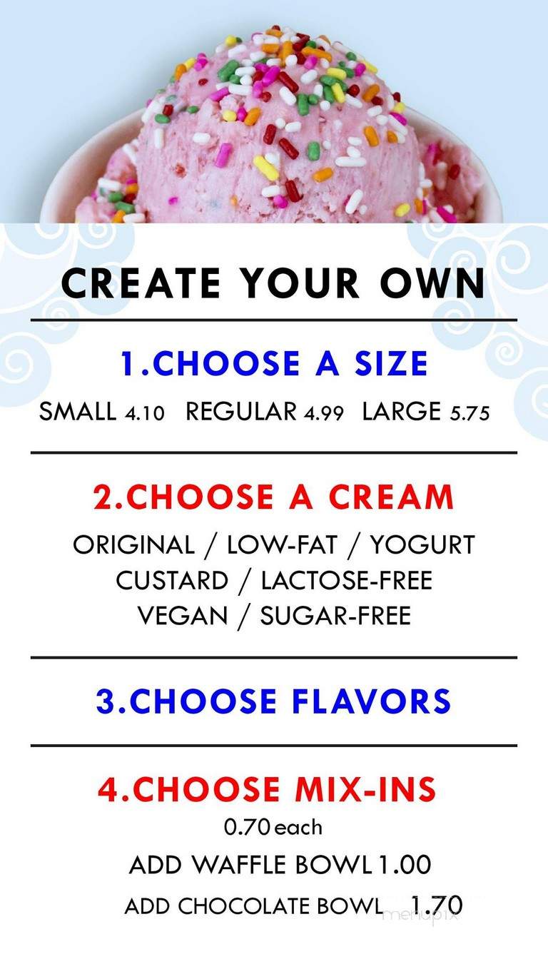 Sub Zero Ice Cream - Simi Valley, CA menu_pic