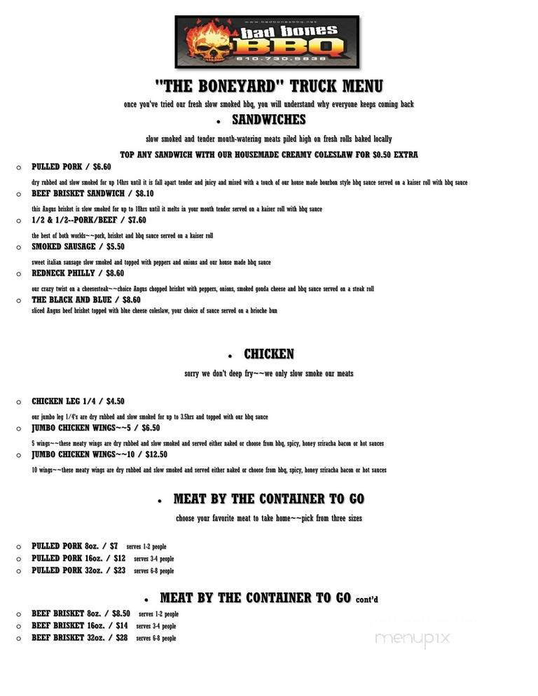 Sliders Grill - Wind Gap, PA menu_pic