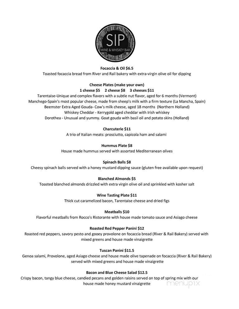 Sip Downtown Brasserie - Huntington, WV menu_pic