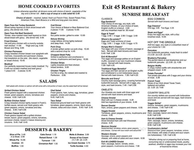 Exit 45 Restaurant and Bakery - Menomonie, WI