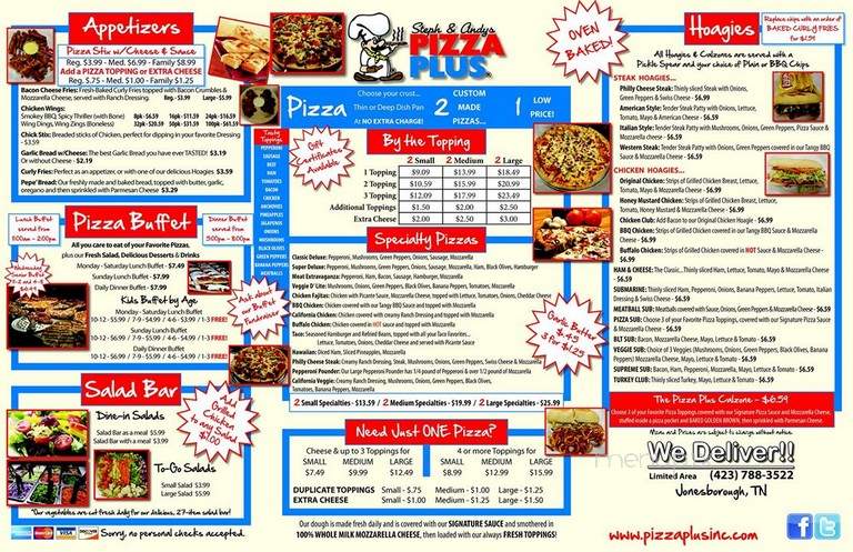 Pizza Plus - Jonesborough, TN menu_pic