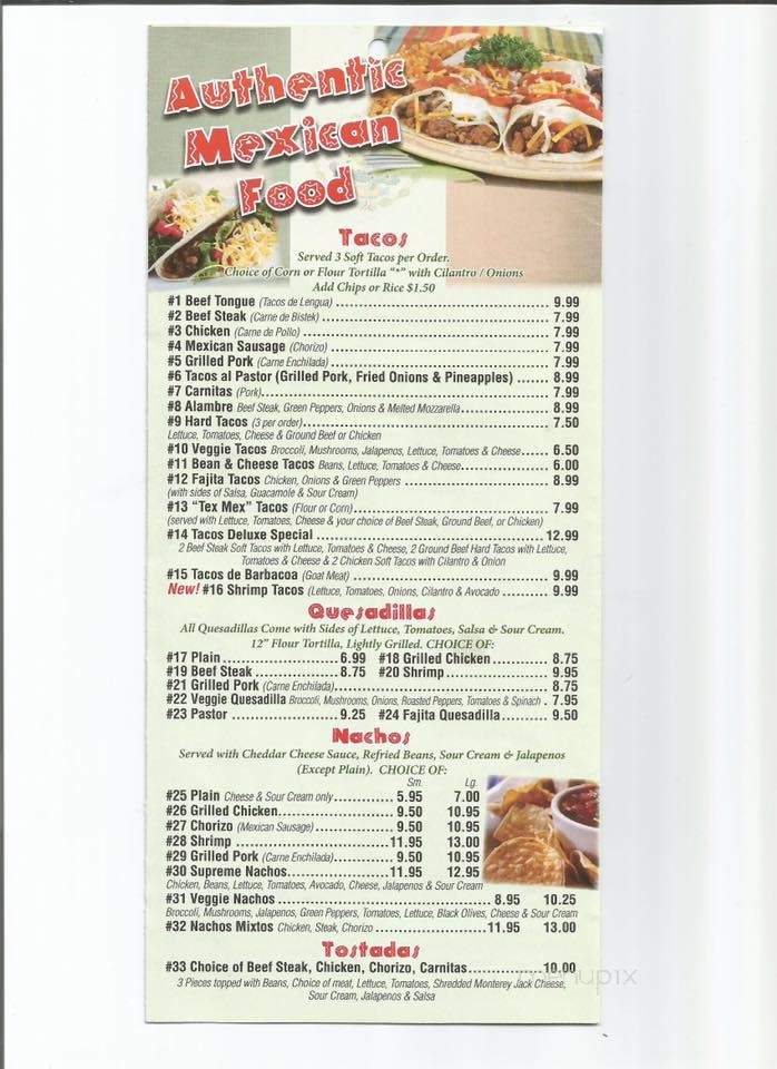 El tricolor pizzeria&mexican food - Absecon, NJ menu_pic