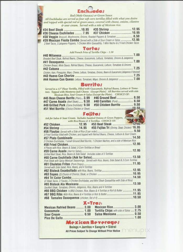 El tricolor pizzeria&mexican food - Absecon, NJ menu_pic