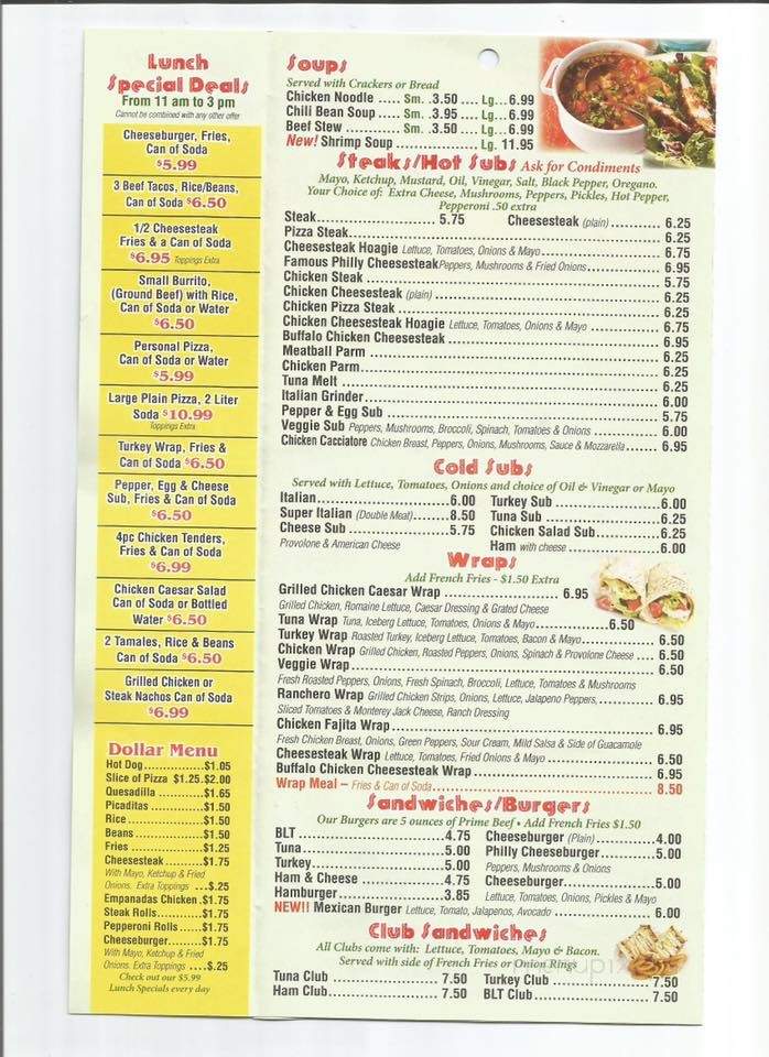 El tricolor pizzeria&mexican food - Absecon, NJ menu_pic