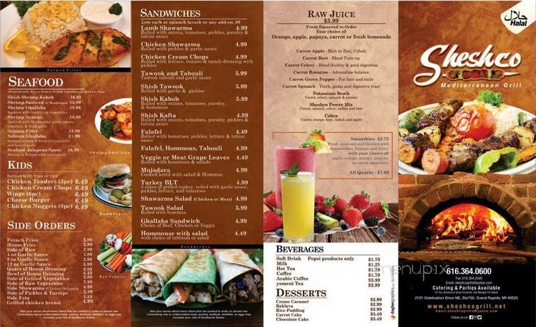 Sheshco - Grand Rapids, MI menu_pic