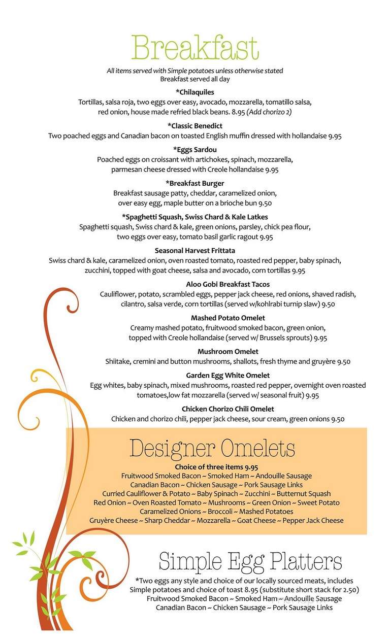 Simple Cafe - Milwaukee, WI menu_pic