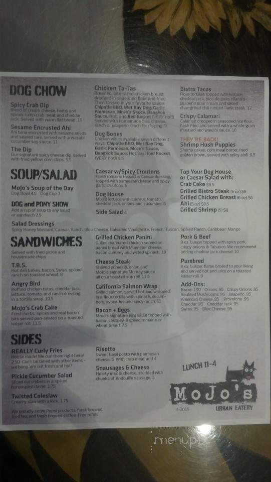 Mojo's Urban Eatery - Salisbury, MD menu_pic