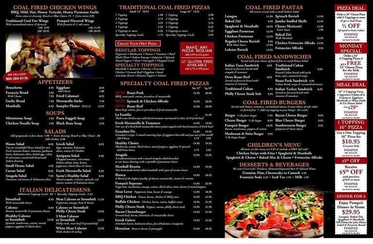 Pompeii Coal Fired Pizza - Orange Park, FL menu_pic