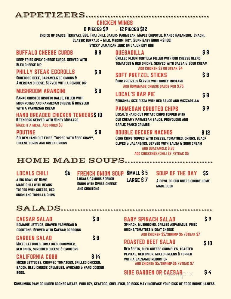 Locals Restaurant and pub - North Hampton, NH menu_pic