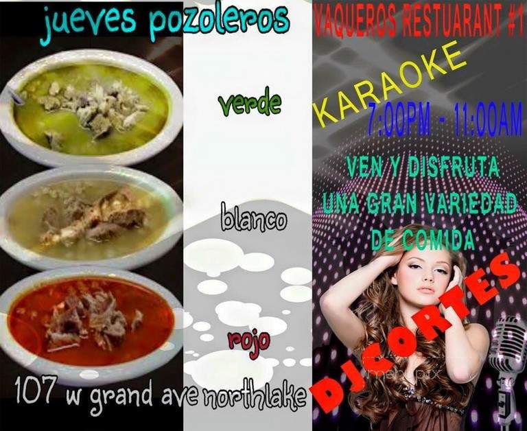 Vaqueros - Northlake, IL menu_pic