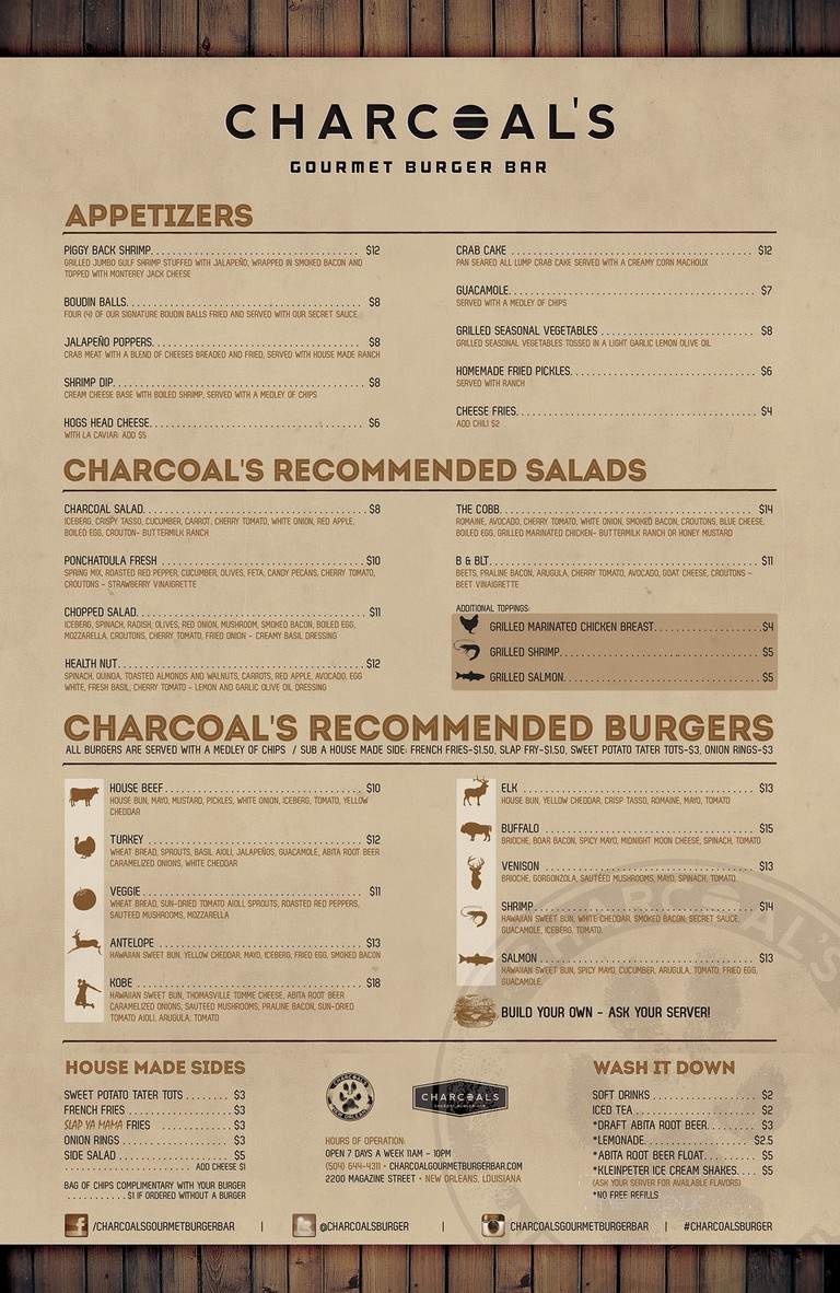 Charcoal's Gourmet Burger Bar - New Orleans, LA