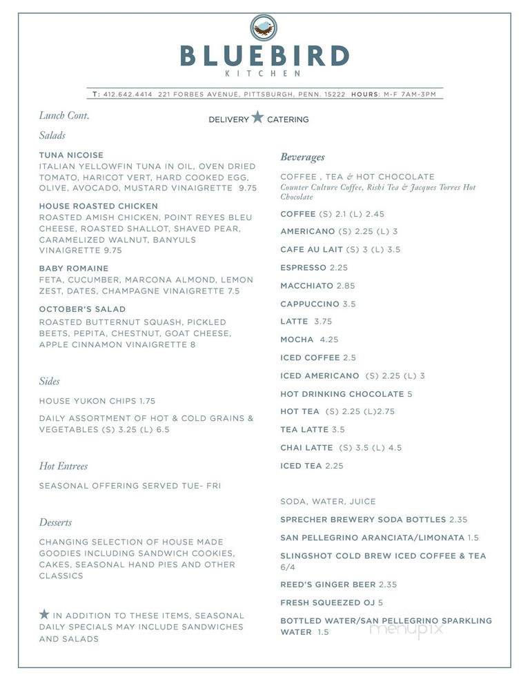 Bluebird Kitchen - Pittsburgh, PA menu_pic