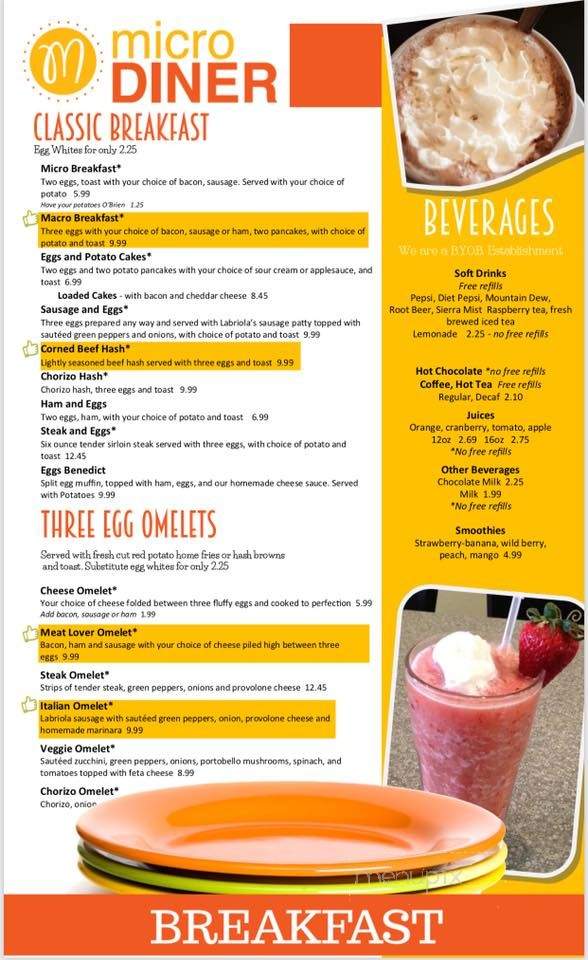 Micro Diner - Pittsburgh, PA menu_pic