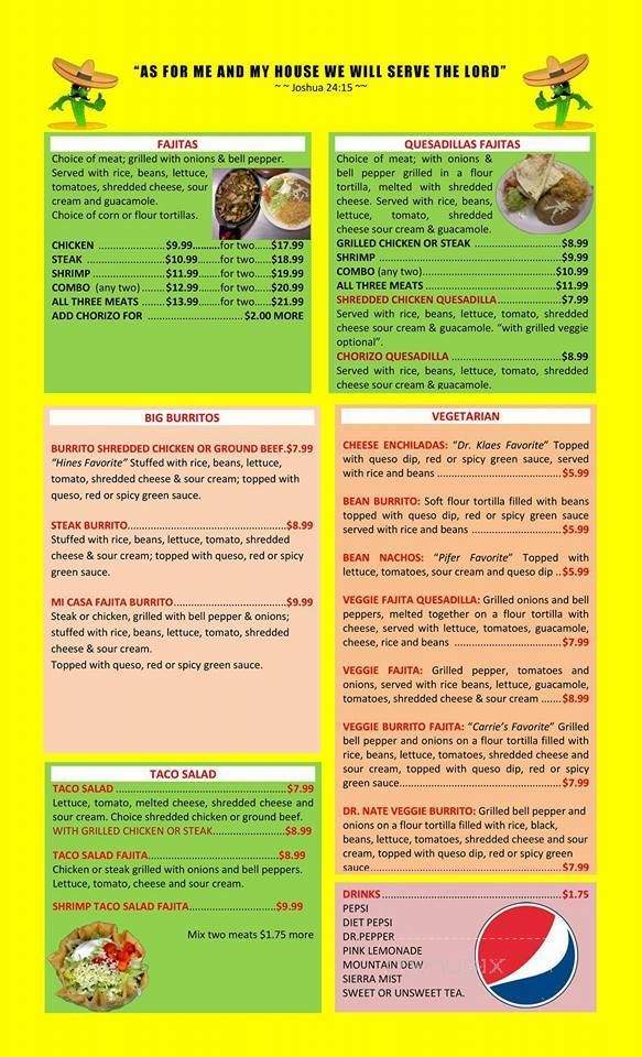 Mi Casa Restaurante - Seymour, IN menu_pic