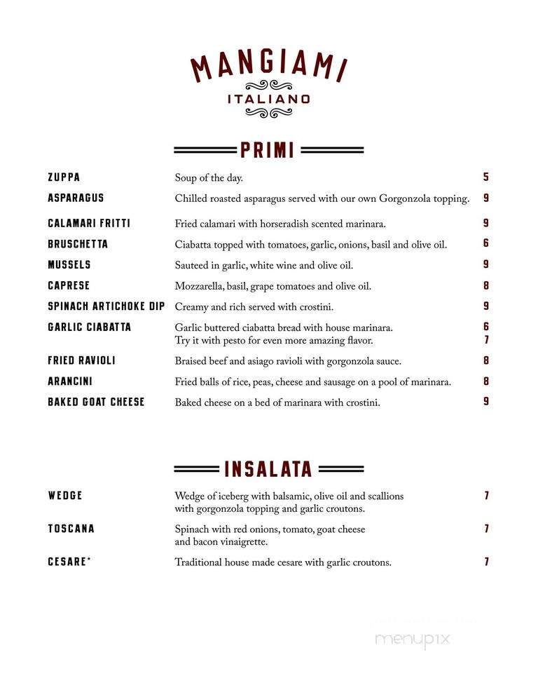 Mangiami Italiano - Fort Atkinson, WI menu_pic