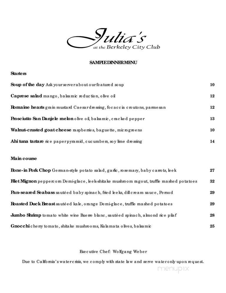 Julia's - Berkeley, CA menu_pic