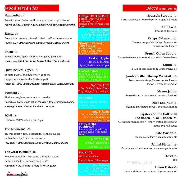 Union on Yale - Claremont, CA menu_pic