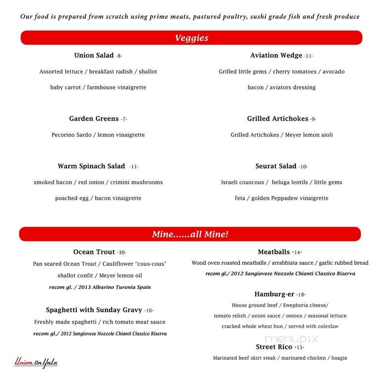 Union on Yale - Claremont, CA menu_pic