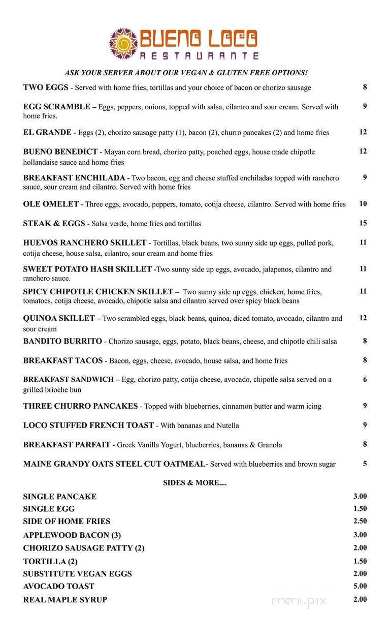 Bueno Loco - Falmouth, ME menu_pic