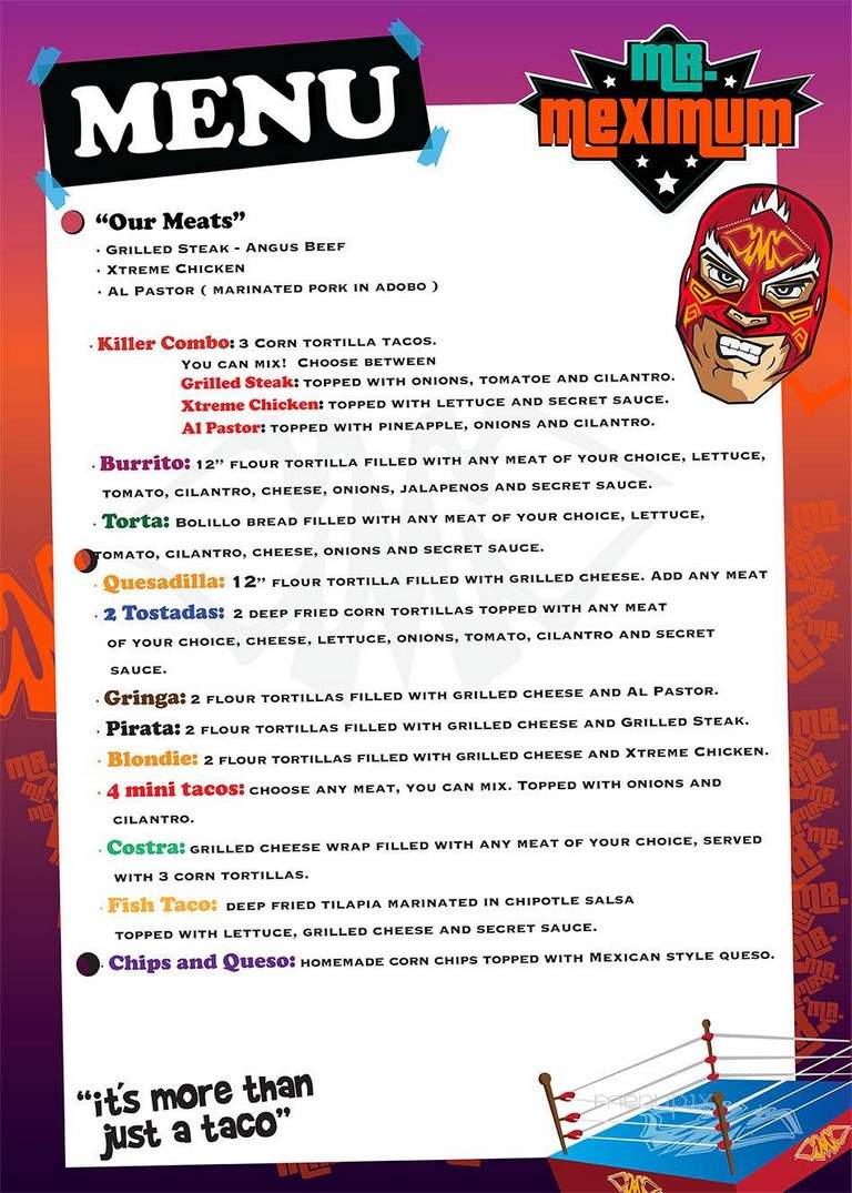Mr. Meximum - San Antonio, TX menu_pic