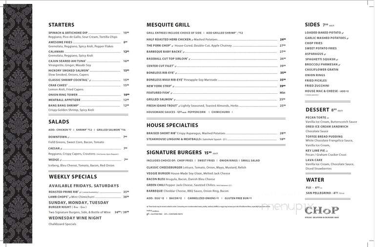 CHoP - Chandler, AZ menu_pic