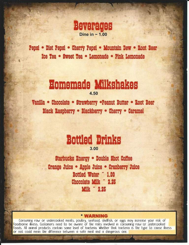 Creekside Gas & Grill - Sutherlin, OR menu_pic