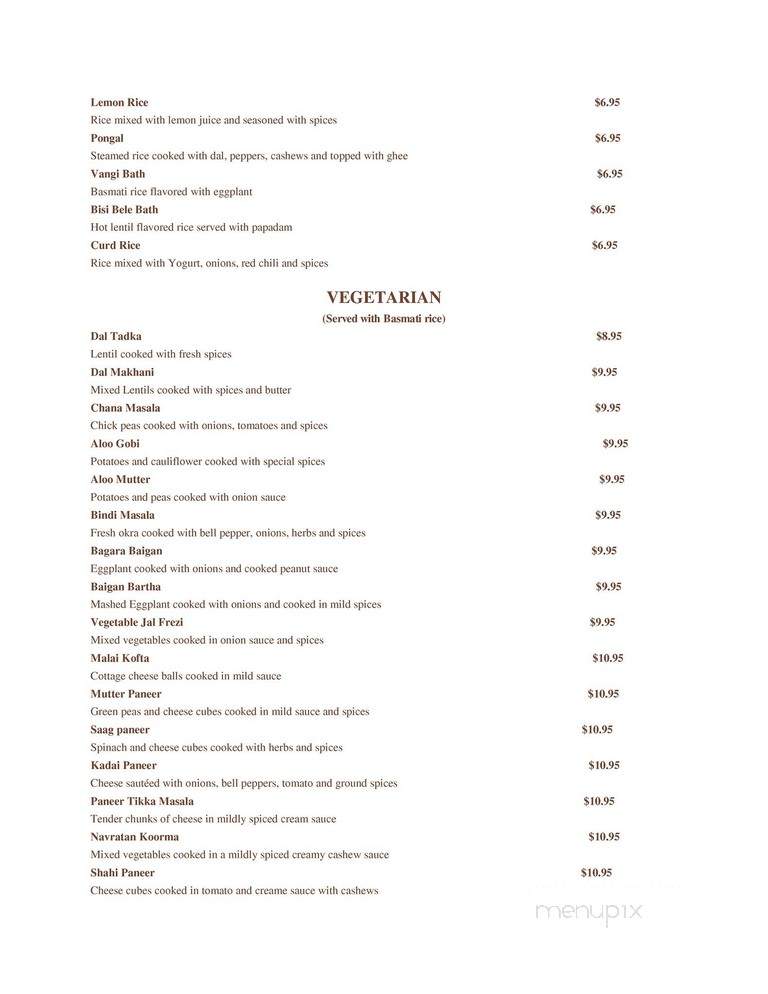 Curry Point - Bentonville, AR menu_pic