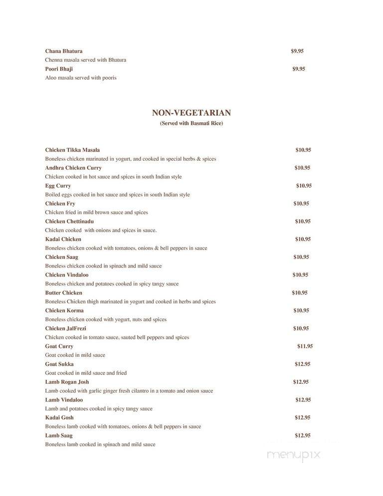Curry Point - Bentonville, AR menu_pic