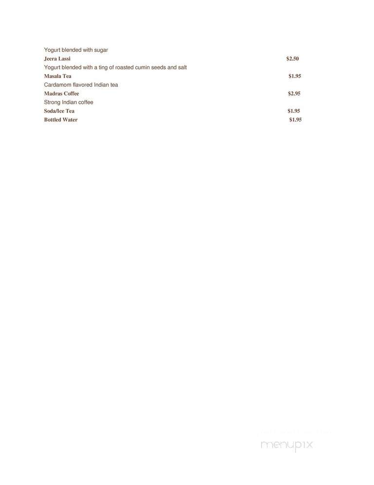 Curry Point - Bentonville, AR menu_pic
