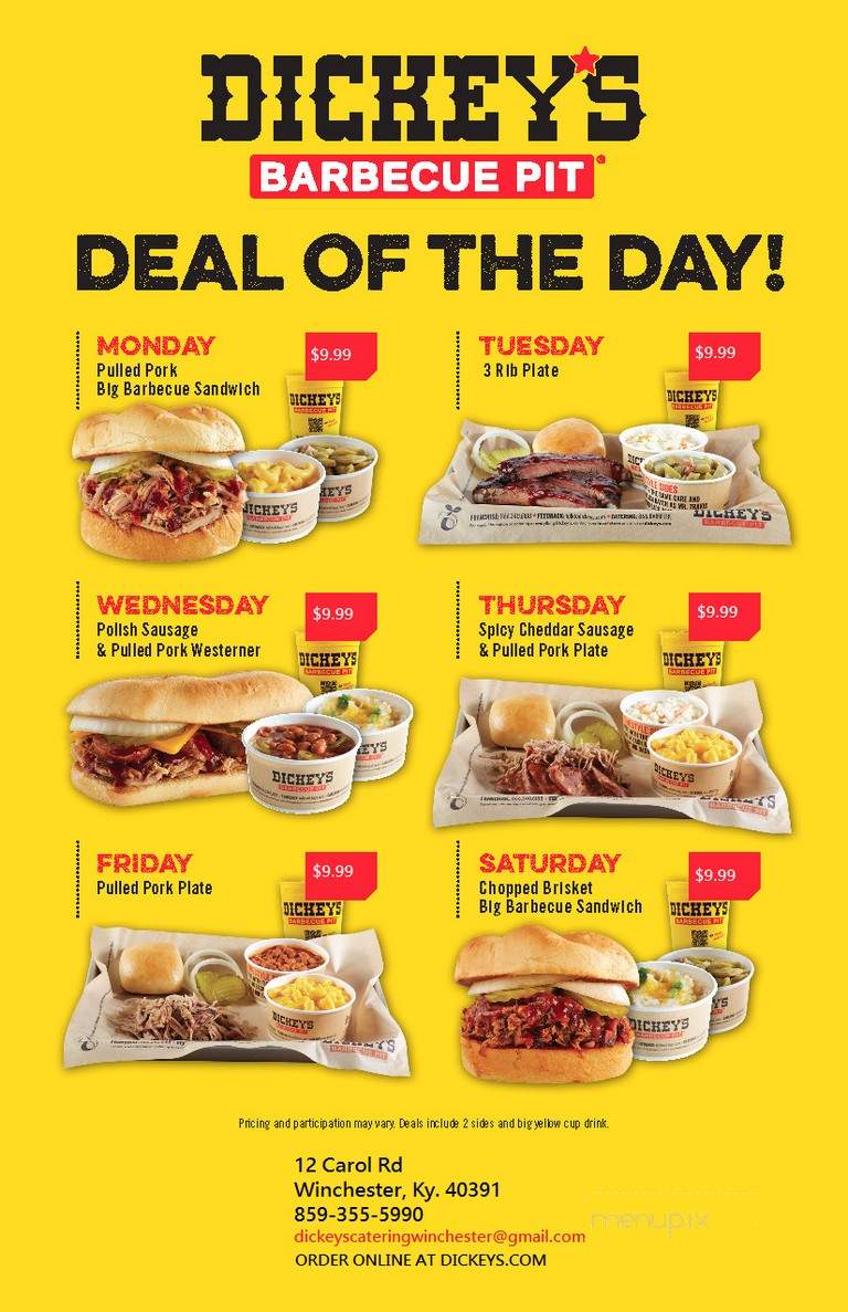 Dickey's Barbecue Pit - Winchester, VA menu_pic