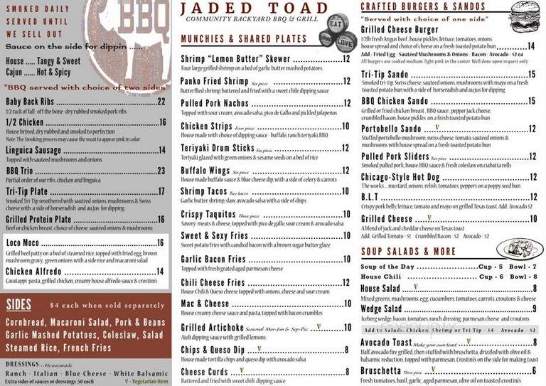 The Jaded Toad BBQ & Grill - Windsor, CA