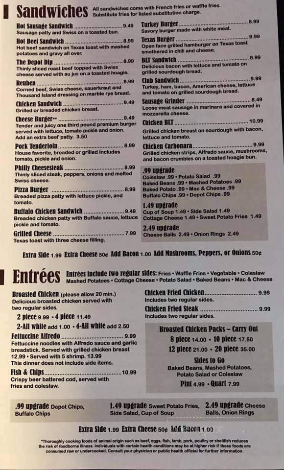 Food Depot Bar and Grill - Grimes, IA menu_pic