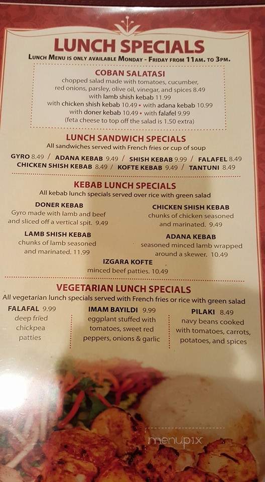 Anatolian Kitchen - Bethlehem, PA menu_pic