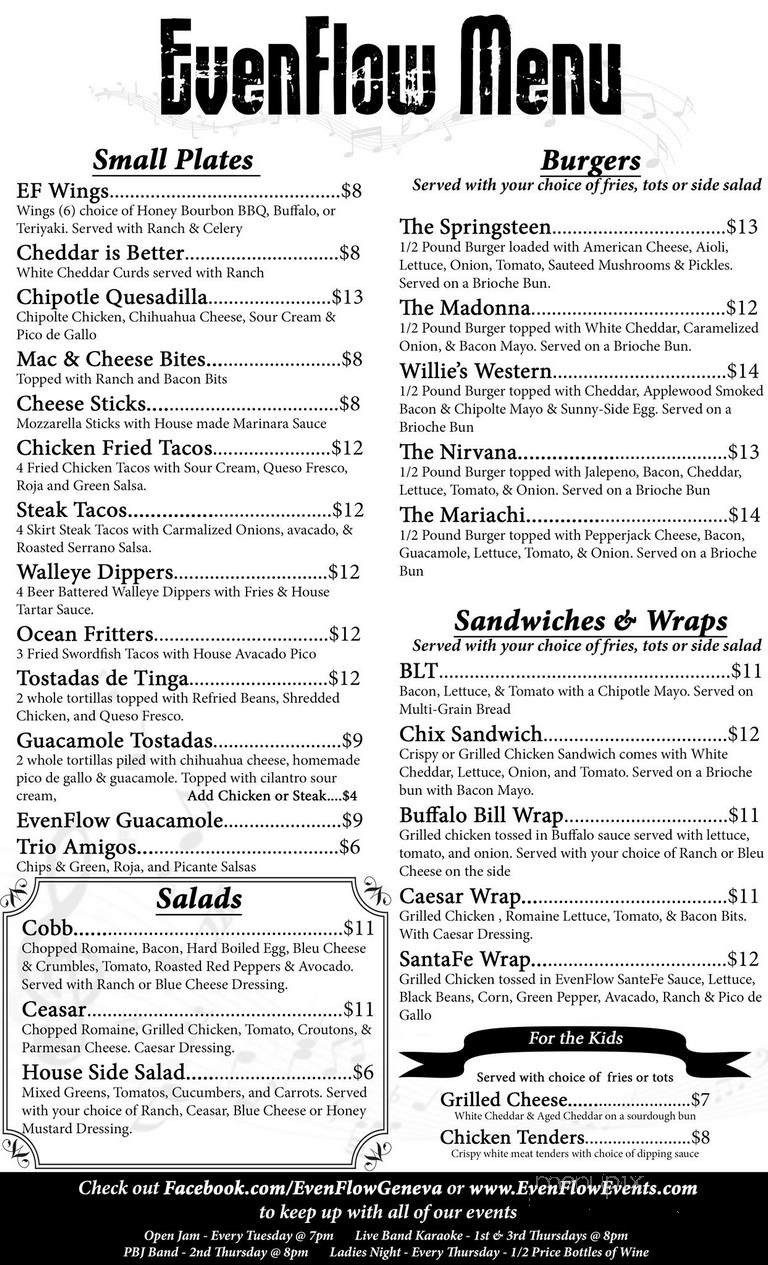EvenFlow Music Spirits - Geneva, IL menu_pic