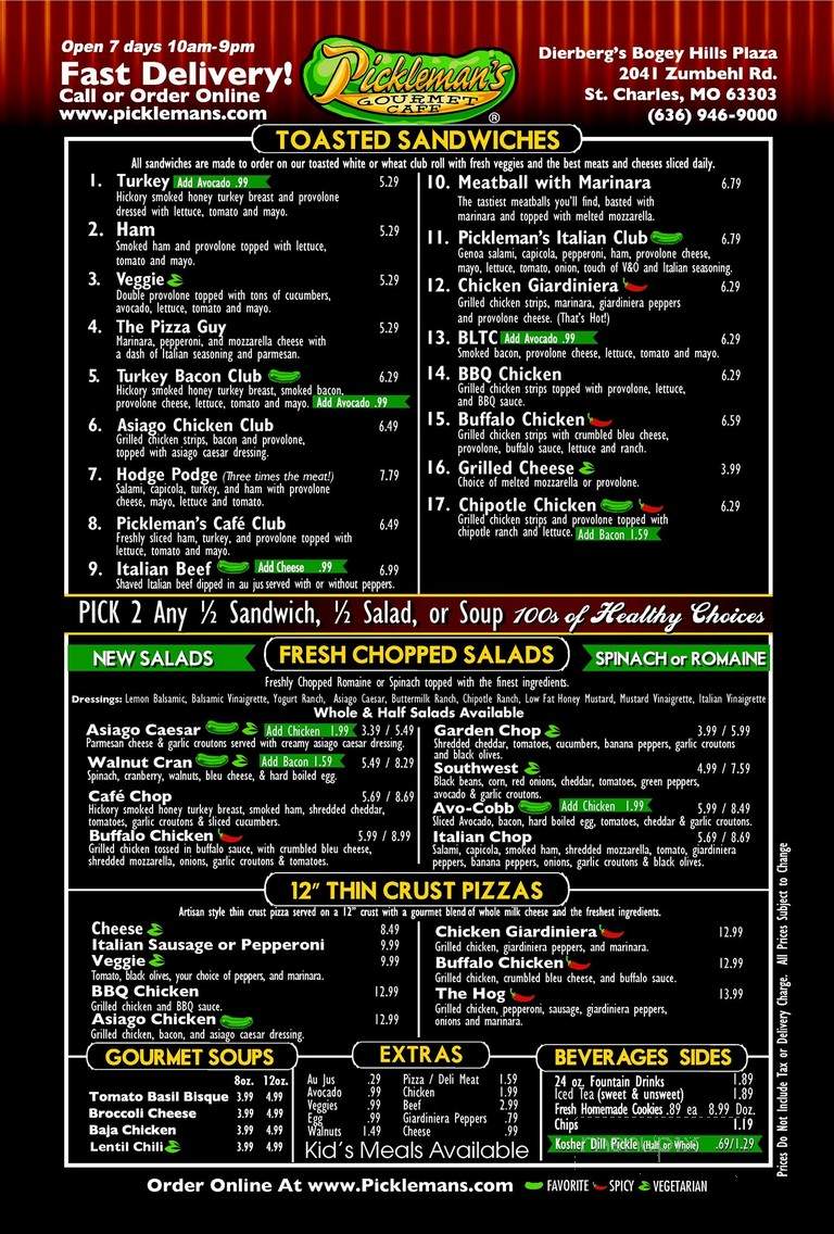 Pickleman's - Sullivan, MO menu_pic