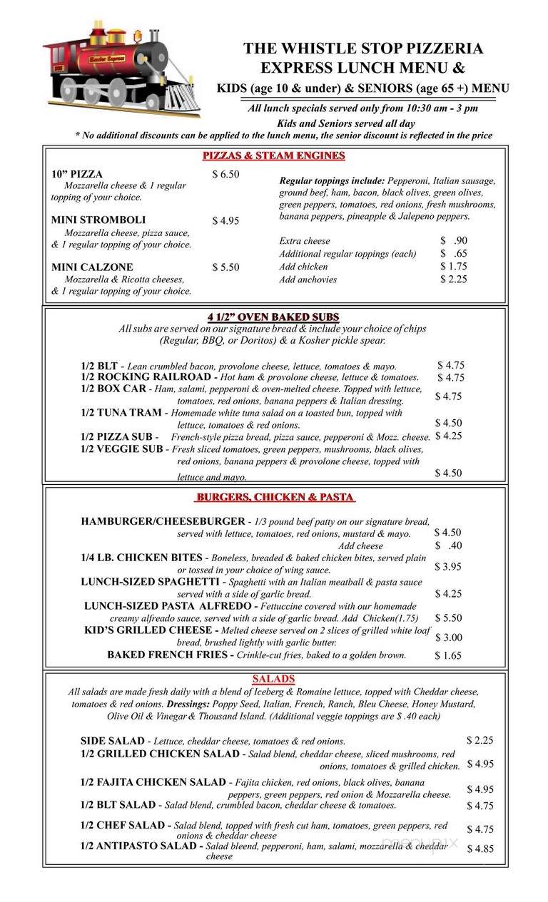 Whistle Stop - Baxter, TN menu_pic