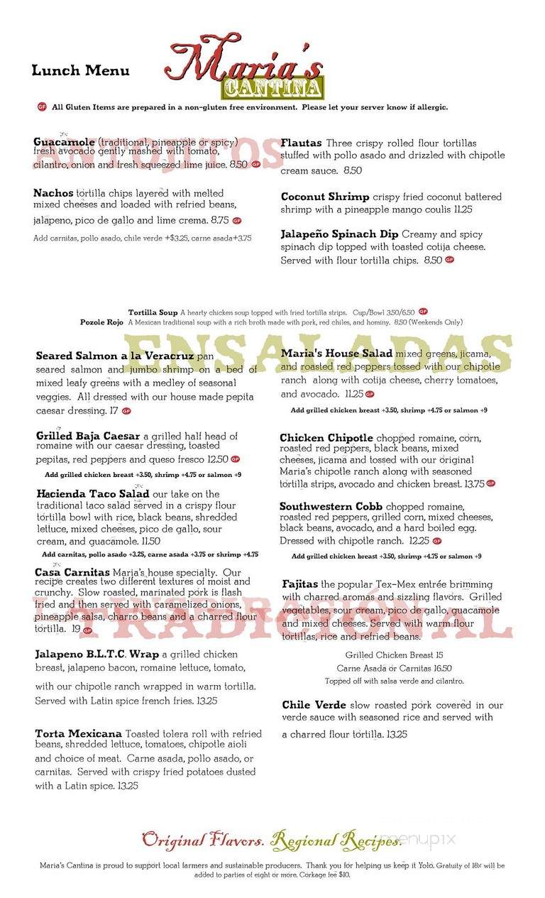Maria's Cantina - Woodland, CA menu_pic