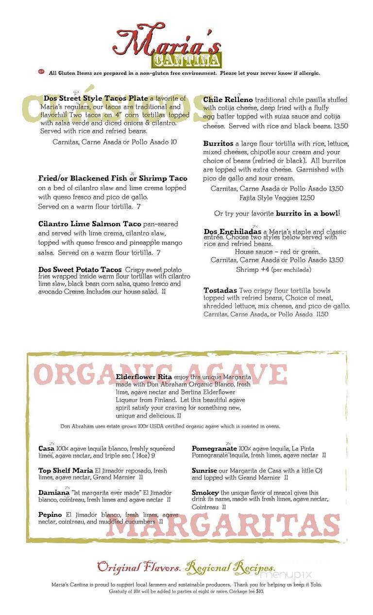 Maria's Cantina - Woodland, CA menu_pic