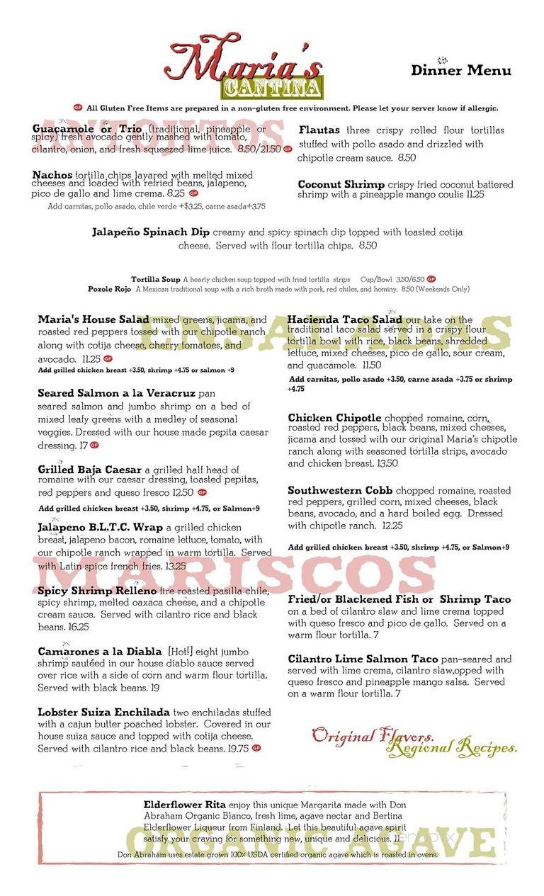 Maria's Cantina - Woodland, CA menu_pic